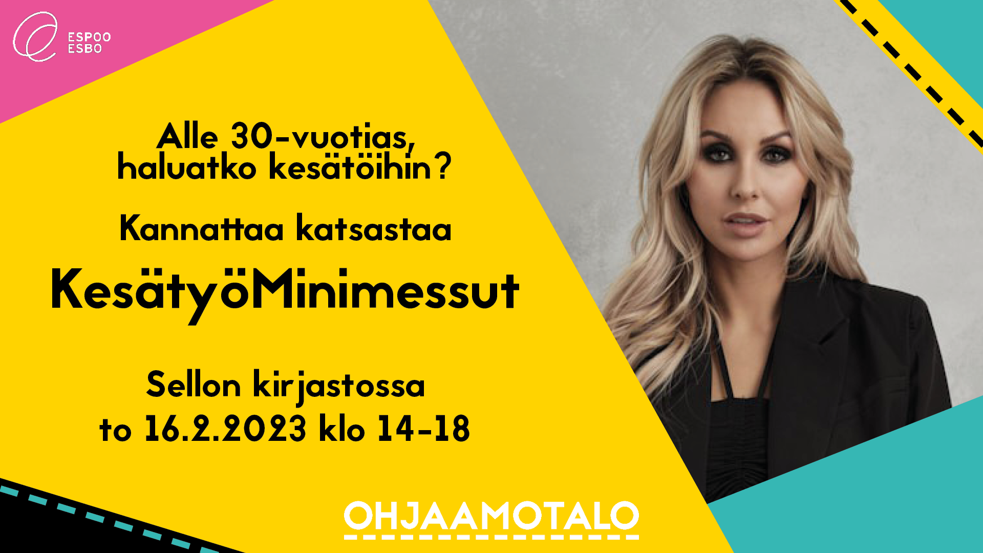 Alle 30-vuotias, haluatko kesätöihin? Kannattaa katsastaa KesätyöMinimessut sellon kirjastossa to 16.2.2023 kello 14-18.