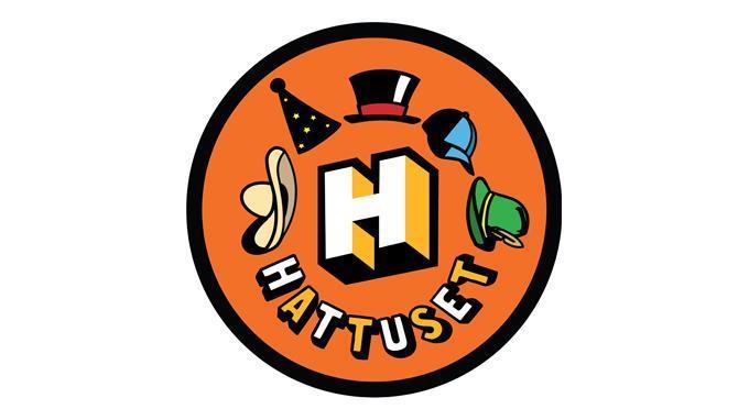 logo, jossa iso H-kirjain, jonka ympärillä on hattuja ja teksti Hattuset.