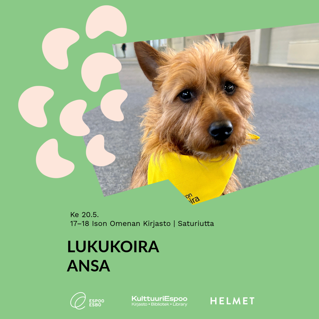 Lukukoira Ansa Ompun kirjastossa